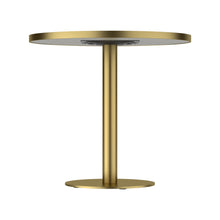 Load image into Gallery viewer, 31.5" Round Modern Tulip Dining Table, Sintered Stone Tabletop with Luxury Faux Marble Print, Stainless Steel Bracket Base, Scratch &amp; Wear Resistant, Waterproof Surface, Ideal for Indoor &amp; Outdoor Use