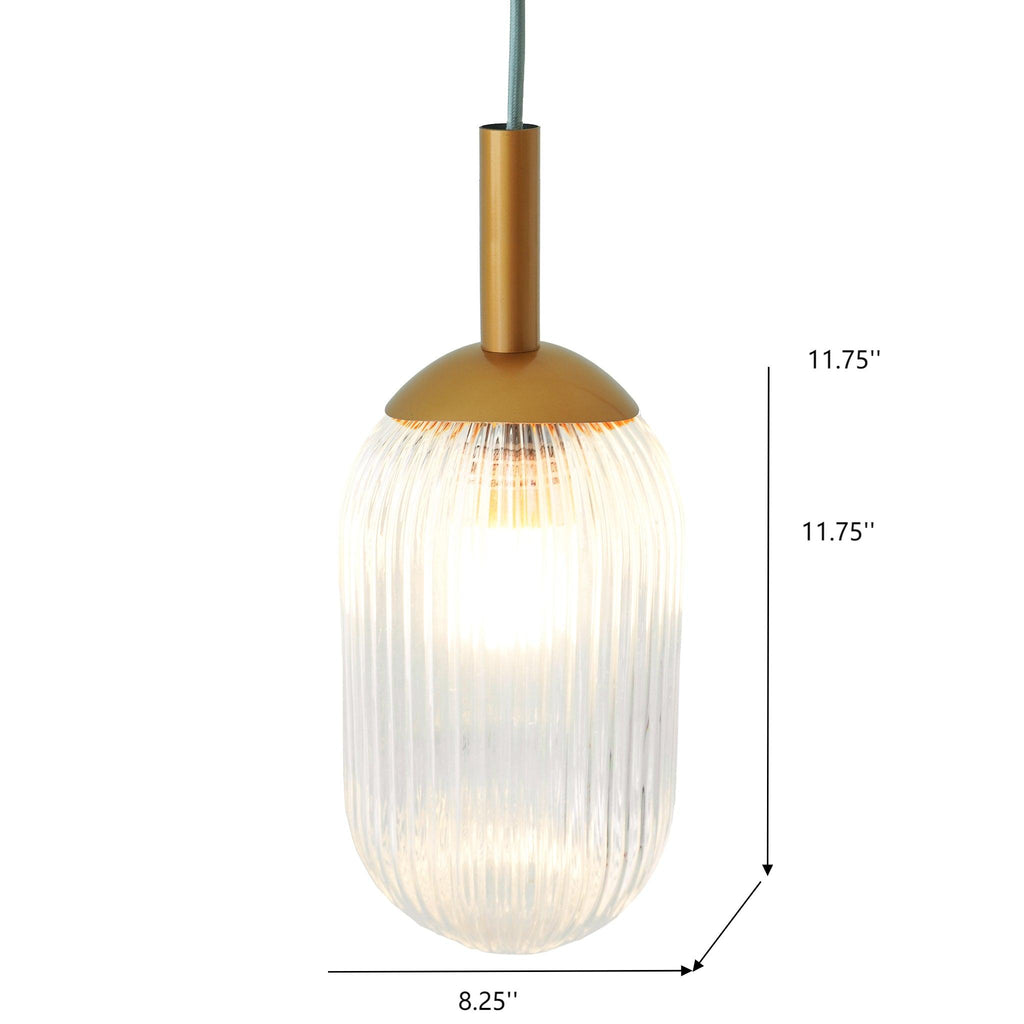 Modern Style Pendant Lamp - Bronze and Clear 110-120V Bedside Lamp Bedroom/Living Room Ceiling Light