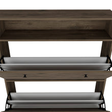 Load image into Gallery viewer, Calgary Shoe Rack, Superior Top, One Open Shelf, Two Extendable Shelves -Dark Brown