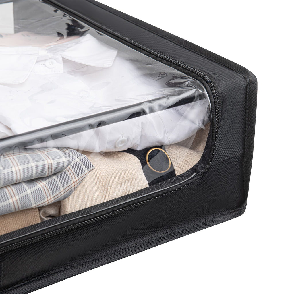 Set of 2 Under-Bed Rolling Storage Container with Transparent Cover, Versatile Space-Saving Design, and Smooth-Glide Multi-Directional Wheels – Ideal for Organizing Clothes, Shoes, and More