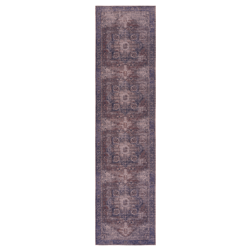 MAVAL Burgundy Washable Rug 2'6'' x 10' Runner Rug (Burgundy, 2'6'' x 10') Modern, Contemporary, Non-Shedding & Easy to Clean, Ideal for Living Room, Bedroom, Dining Space, 120*30 inch