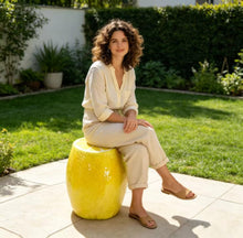 Load image into Gallery viewer, Yellow Lemon Fruit Stool, 14"Oversized Resin Stool, Side Table, Home Decor Plant Stand Garden Indoor Outdoor Decorations, Multi-Purpose Innovative Garden Furniture