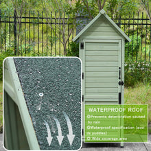 Load image into Gallery viewer, Outdoor Wooden Storage Shed, Tall Narrow Garden Tool Cabinet with Lockable Door &amp; 2 Shelves, Waterproof Asphalt Roof, Vertical Tool Organizer for Patio, Backyard, Lawn
