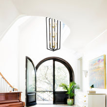 Load image into Gallery viewer, 12-Light Lantern Tired Farmhouse Ceiling Hanging Light Black Chandelier Metal Modern Pendant Light Fixtures for Kitchen Island Dining Room Living Room Foyer Entryway(E12 Bulbs Not Included)