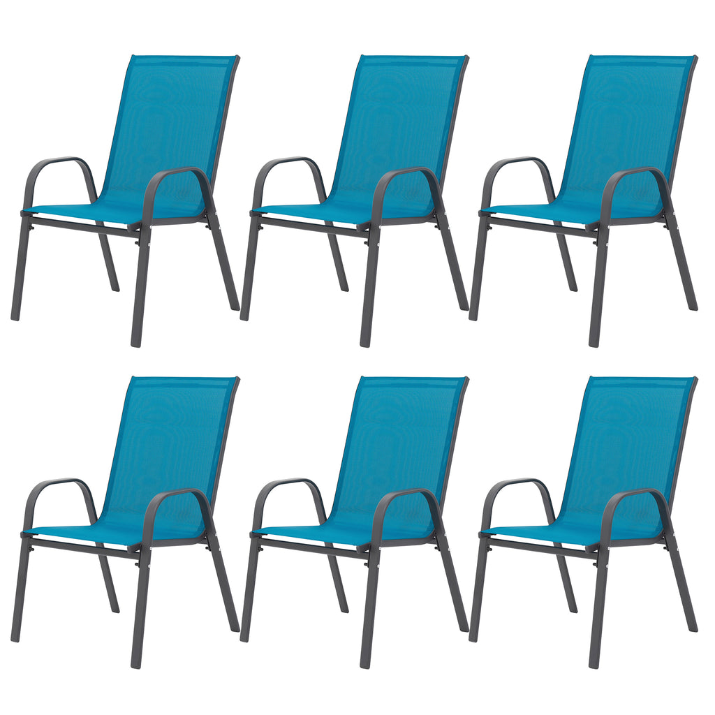 4 Piece Patio Chairs, Outdoor Camping Chairs with Breathable Textilene Fabric, Set of 4 Garden Chairs with Armrest High Backrest for Garden Patio Pool Beach Yard Space Saving ( Grey)
