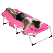 Load image into Gallery viewer, 3-in-1 Heavy Duty Tanning Chair with Face Hole Adjustable 5-Position Folding Chaise Lounge Chairs for Outside Portable Lay Flat Beach Lounge Chair for Outdoor Sunbathing Patio Pool Lawn Camping Deck P