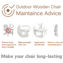 Load image into Gallery viewer, Oversize Wooden Outdoor Folding Adirondack Chair with Pre-Assembled BackRest &amp; SeatBoard, Wood Patio Chair for Garden Backyard Porch Pool Deck Firepit