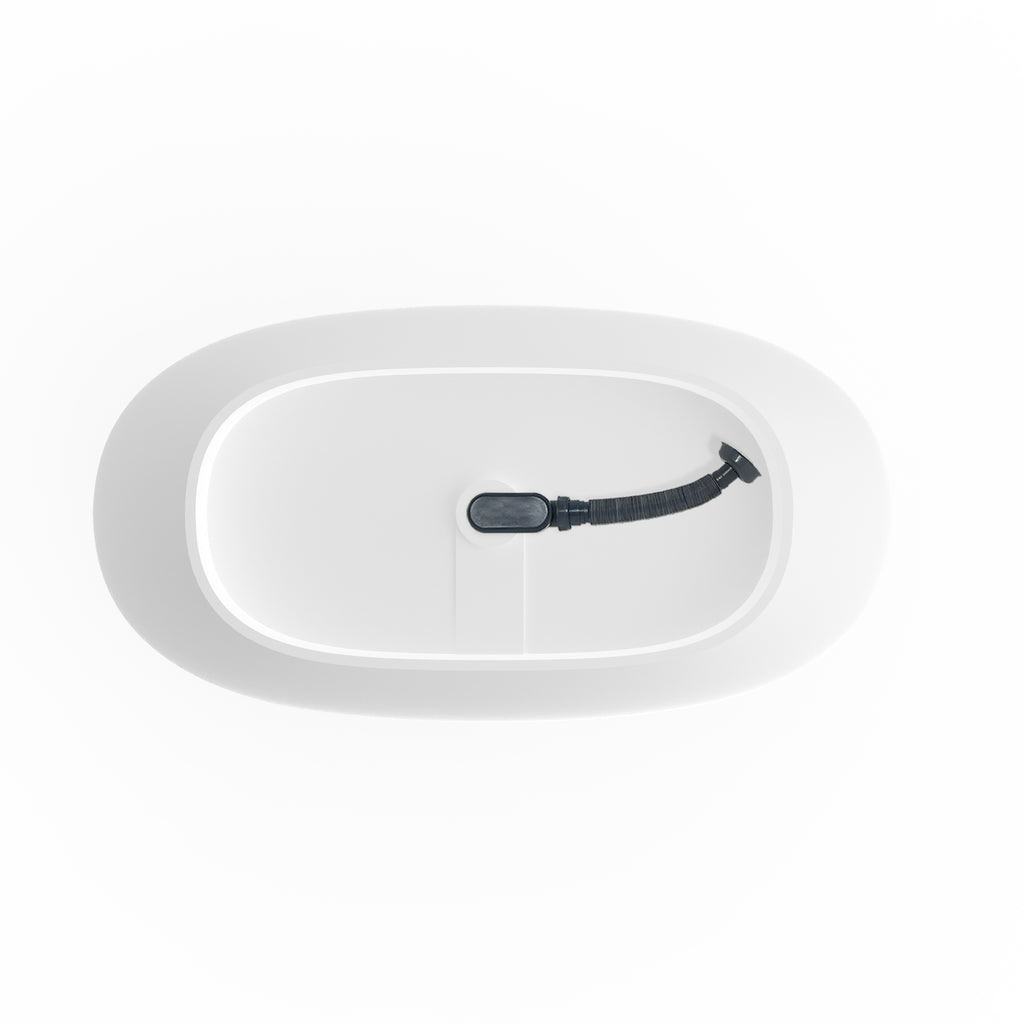 65 inch artificial stone solid surface freestanding bathroom bathtub