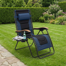 Load image into Gallery viewer, Oversized Padded Zero Gravity Chair, Foldable Patio Recliner, 30" Wide Seat Anti Gravity Lounger with Cup Holder, Support 400 LBS