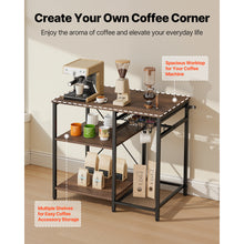 Load image into Gallery viewer, Kitchen Bakers Rack, 35.4 inch Width Bakers Rack, Kitchen Stand with X-Shaped Support Bar, 5 S-Shaped Hooks, Multi-Layer Storage Shelf, Coffee Bar Stand for Dishes &amp; Bowls, Spice Bottles