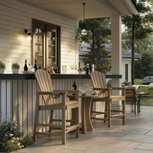 Load image into Gallery viewer, HDPE Bar Height Adirondack Chair with Cup Holder, All-Weather Outdoor Patio Bar Chair with Armrests 1 Piece(BK)