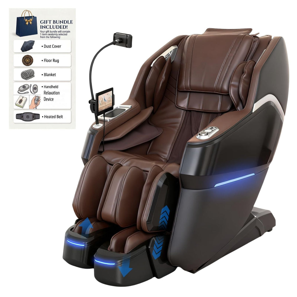 3XRELAX BV-3 Advanced 4D Shiatsu Massage Chair, Zero Gravity, Thai Massage, Heat, S&L Track, 24 Auto Programs, Split Leg Design, 350 lbs Capacity, 220 lbs, 63" x 25" x 45