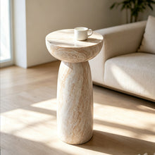Load image into Gallery viewer, Natural Stone Grain Mushroom Shape Side Table, 13in Waterproof Freestanding Patio End Table, Decor Accent Table for Balcony Yard Hallway Sofa Side Decor