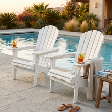 Load image into Gallery viewer, Wood Lounge Patio Chair for Garden Outdoor Wooden Folding Embossed Adirondack Chair Solid Wood Lounge Patio Chair with Wood Grain