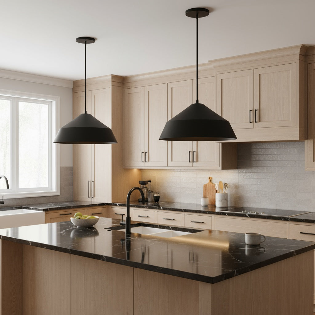 22 inch Diameter Integrated LED Black Pendant