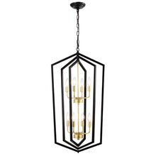 Load image into Gallery viewer, 12-Light Lantern Tired Farmhouse Ceiling Hanging Light Black Chandelier Metal Modern Pendant Light Fixtures for Kitchen Island Dining Room Living Room Foyer Entryway(E12 Bulbs Not Included)