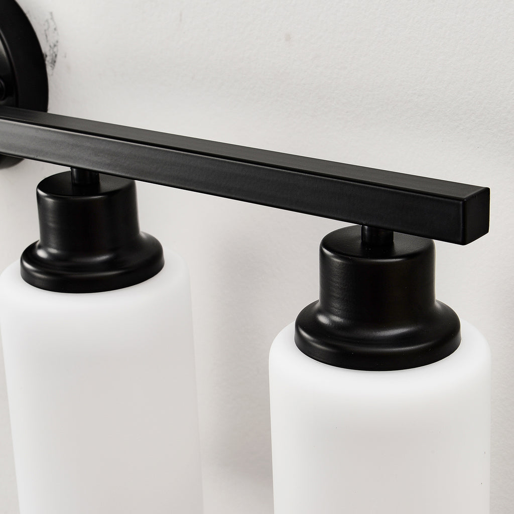 6-Light Matte Black Wall Lamps with White Glass Shades (No Bulbs) Sconce Lighting for Bedroom Living Room
