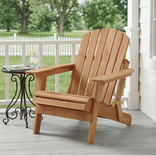Load image into Gallery viewer, Oversize Wooden Outdoor Folding Adirondack Chair with Pre-Assembled BackRest &amp; SeatBoard, Wood Patio Chair for Garden Backyard Porch Pool Deck Firepit