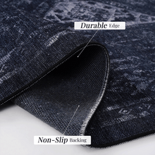 Load image into Gallery viewer, MAVAL Black Washable Rug 2' x 3' Doormat Rug (Black+Gray, 2' x 3') Modern, Contemporary, Non-Shedding &amp; Easy to Clean, Ideal for Living Room, Bedroom, Dining Space, 36*24 inch