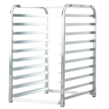 Load image into Gallery viewer, Bun Pan Rack, 10-Tier Commercial Bakery Racks with Brake Wheels, Aluminum Racking Trolley Storage for Half &amp; Full Sheet, Speed Rack For Kitchen Home, Bread Baking Equipment, 26"L x 20.3"W x 39"H