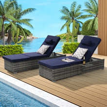 Load image into Gallery viewer, OUTDOOR  SOFA  PE RATTAN FURNITURE  DECK CHAIR GRAY RATTAN