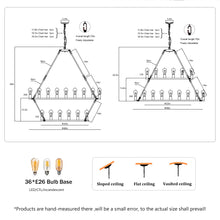 Load image into Gallery viewer, 52 Inch Black Extra Large Wagon Wheel Chandelier, 2 Tier 36-Lights (24+12) +(12+24) Farmhouse Industrial Round High Ceiling Pendant Light Adjustable Chain, for Dining Room, Living Room,Kitchen