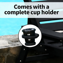 Load image into Gallery viewer, HDPE Chaise Lounge Chair Outdoor, Pool Lounge Chairs with 4-Position Adjustable Backrest, Supports Up to 360 LBS for Patio Poolside Deck Beach Backyard (black)