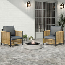 Load image into Gallery viewer, New Comming Outdoor PE Brown Wicker 2seats Sofa with Grey Cushion and Table Set