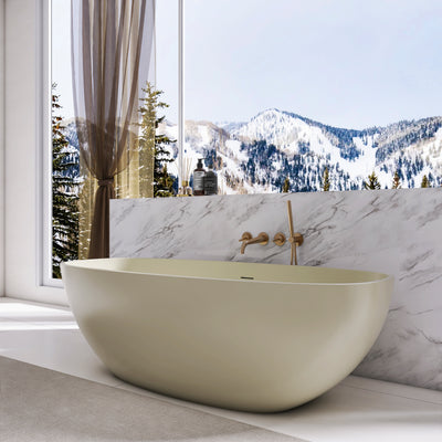66.9 inch freestanding solid surface soaking bathtub for bathroom