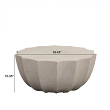 Load image into Gallery viewer, 35.43" Modern Outdoor and Indoor Waterproof Coffee Table, Durable MgO Cement Design, Suitable for Terraces, Gardens, Backyards and Living Rooms ( White)