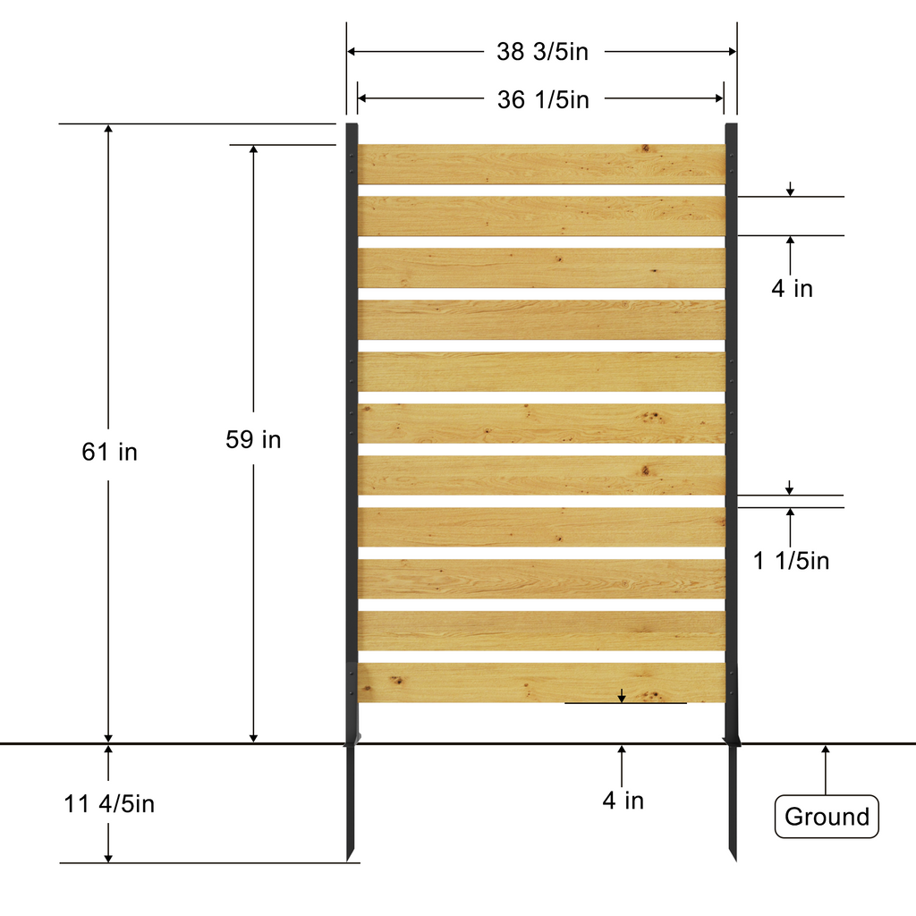 Goodyo 72.8"H x 38.5"W(1 Panel) Cedar Wood Privacy Screen, Outdoor Privacy Walls, Privacy Wood Fence for Pool Equipment Enclosure, Trash Can Enclosures, Air Conditioner Fence