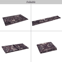 Load image into Gallery viewer, MAVAL Black Washable Rug 2' x 3' Doormat Rug (Black+Burgundy, 2' x 3') Modern, Contemporary, Non-Shedding &amp; Easy to Clean, Ideal for Living Room, Bedroom, Dining Space, 36*24 inch