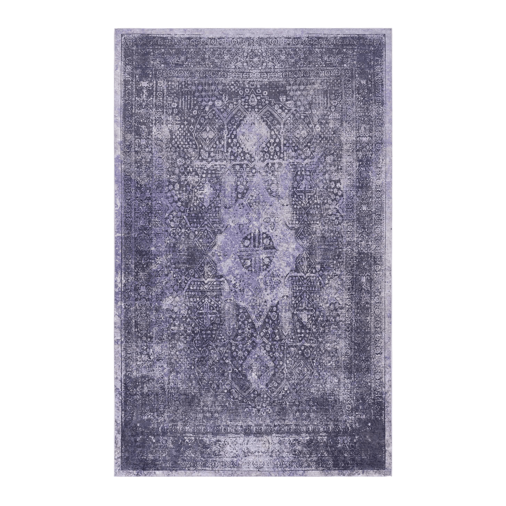 MAVAL Anthracite Washable Rug 2' x 3' Doormat Rug (Anthracite, 2' x 3') Modern, Contemporary, Non-Shedding & Easy to Clean, Ideal for Living Room, Bedroom, Dining Space, 36*24 inch