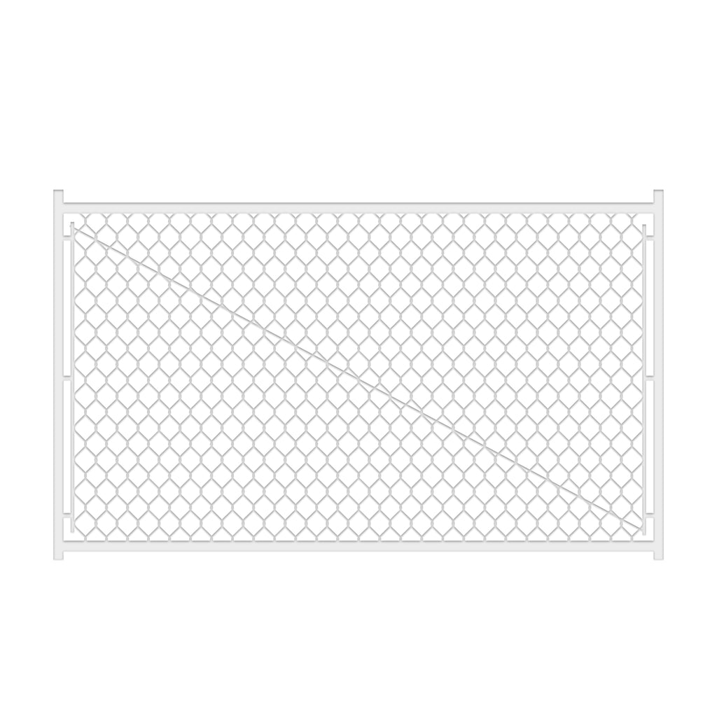 Adjustable 3.8FT Chain Link Walk Gate Kit, Round Corner Frame Design, Heavy-Duty Galvanized Steel Outdoor Fencing Gate, DIY Fit for Garden, Patio, and Pool Decks