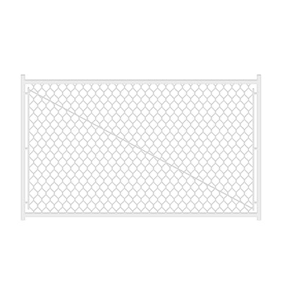 Adjustable 3.8FT Chain Link Walk Gate Kit, Round Corner Frame Design, Heavy-Duty Galvanized Steel Outdoor Fencing Gate, DIY Fit for Garden, Patio, and Pool Decks