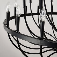 Load image into Gallery viewer, 24-Light Black Chandelier Industrial Iron Candle Chandelier Modern Suspended Farmhouse Chandeliers Pendant Light Fixtures for Dining Room Bedroom Living Room Kitchen Island Foyer E12 Bulb (NO Include)