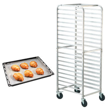 Load image into Gallery viewer, Bun Pan Rack, 20-Tier Commercial Bakery Racks with Brake Wheels, Aluminum Racking Trolley Storage for Half &amp; Full Sheet, Speed Rack For Kitchen Home, Bread Baking Equipment, 26"L x 20.4"W x 70"H