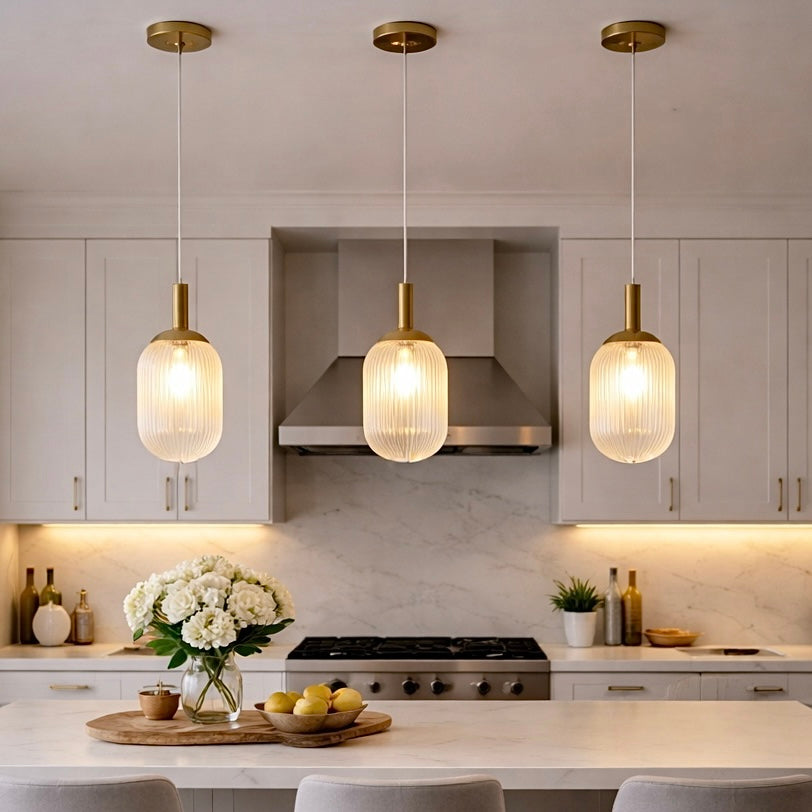Modern Style Pendant Lamp - Bronze and Clear 110-120V Bedside Lamp Bedroom/Living Room Ceiling Light