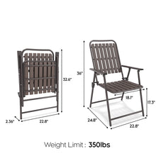 Load image into Gallery viewer, BROWN - [Instant Setup] 2-Piece Folding Chair, No Assembly Required, 350lb Capacity, Rust-Resistant &amp; Stain-Proof for Balcony/Garden