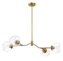 Load image into Gallery viewer, Jewel Four Lights Modern Farmhouse Chandelier Ceiling Hanging Light Fixture For Kitchen Island Dining Room 36"L × 20"W × 7.25"H with Clear Glass