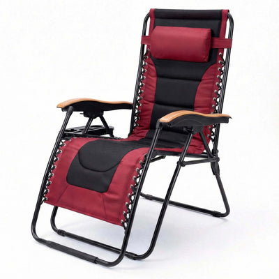 Oversized Padded Zero Gravity Chair, Foldable Patio Recliner, 30