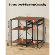 Load image into Gallery viewer, Kitchen Bakers Rack, 35.4 inch Width Bakers Rack, Kitchen Stand with X-Shaped Support Bar, 5 S-Shaped Hooks, Multi-Layer Storage Shelf, Coffee Bar Stand for Dishes &amp; Bowls, Spice Bottles