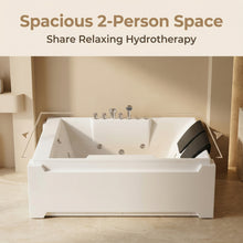 Load image into Gallery viewer, X-031 Whirlpool Tub,73" x 48" Jetted Bathtub for 2 Person, Hydro Massage &amp; Chromatherapy,UL Certified,UPC Certified,3 Sided Apron,Acrylic ,110 Gallons,Left Drain