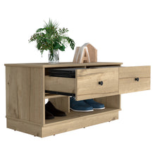 Load image into Gallery viewer, Tulip Storage Bench, Two Drawers, Two Shelves