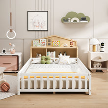 Load image into Gallery viewer, Headboard Storage Cabinet for Full-size Montessori Floor Bed Natural,Freely collocation