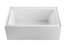 Load image into Gallery viewer, 60" x 36" Alcove Bathtub, Acrylic Soaking Tub with Ergonomic Backrest, Anti-Slip Base, Left Drain, Glossy White
