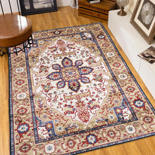 Load image into Gallery viewer, Area Rug 6x9 Vintage Bohemia Large Persian Non-slip Washable Rug For Living Room Kitchen Bedroom Living Room Flower Design Blue/Gold