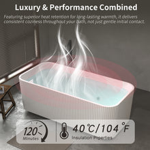 Load image into Gallery viewer, 67" Rectangle Linear Acrylic Massage Whirlpool Bathtub Freestanding Bathtub Stand Alone Soaker Tub, Glossy White Acrylic, POP-UP Chrome Drain, cUPC Certified