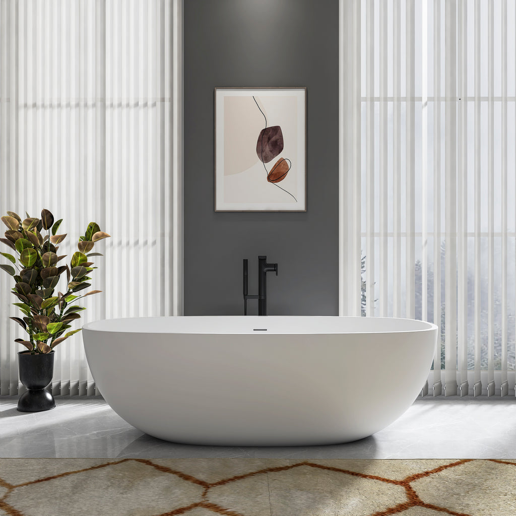 66.9 inch freestanding solid surface soaking bathtub for bathroom
