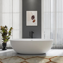 Load image into Gallery viewer, 66.9 inch freestanding solid surface soaking bathtub for bathroom